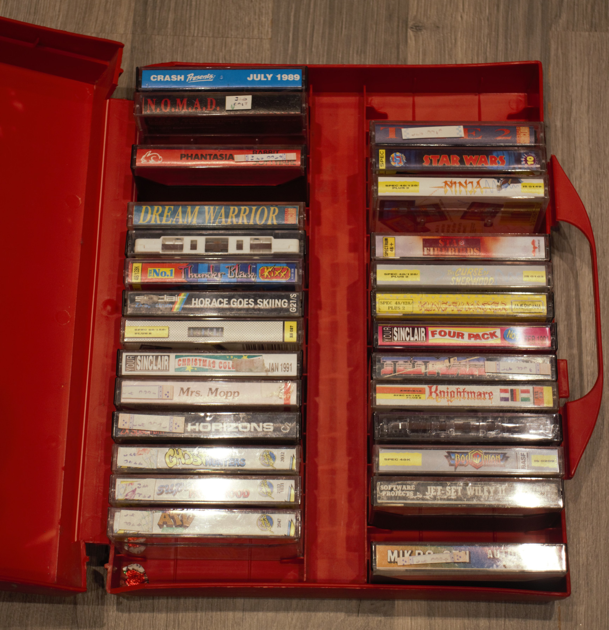 A box of cassettes