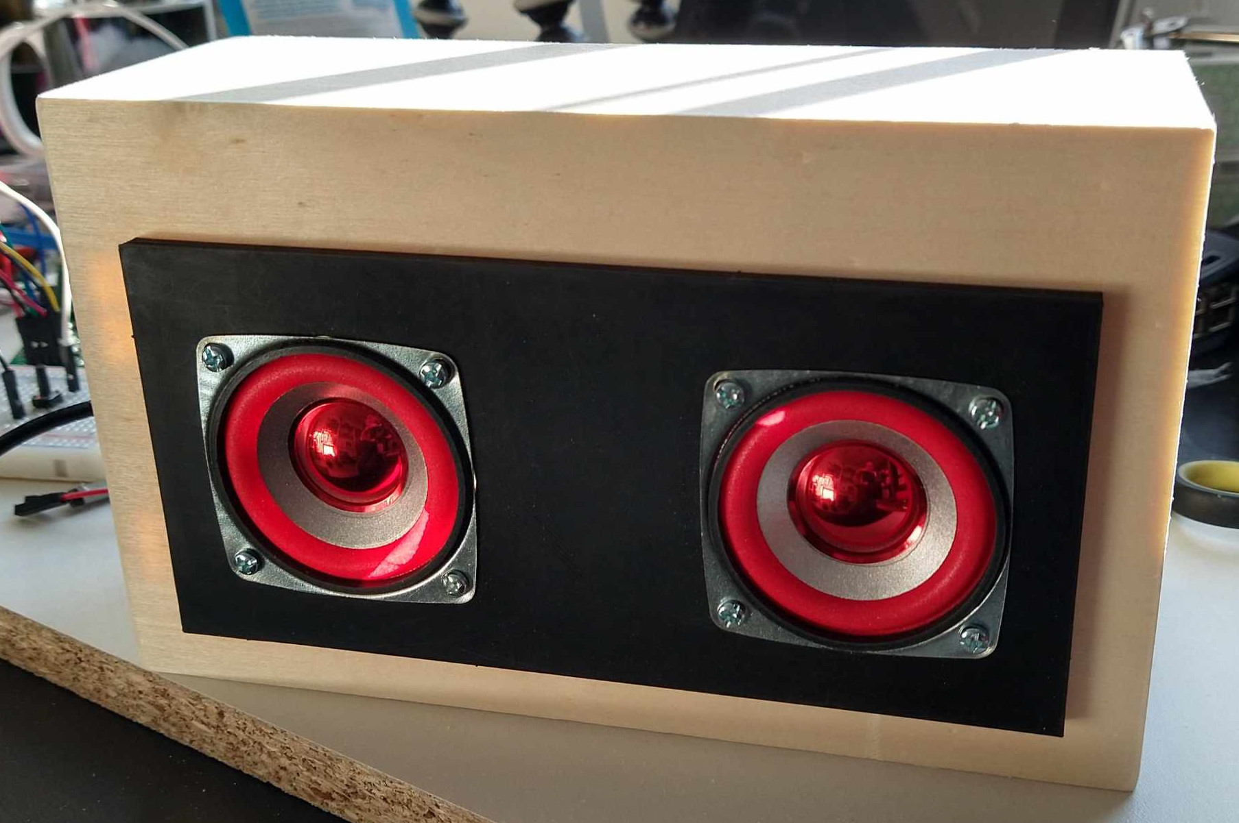 Speakers mounted to the case